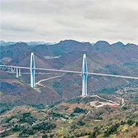 Trung Quốc thông xe cầu dây văng có tháp bê tông cao nhất thế giới