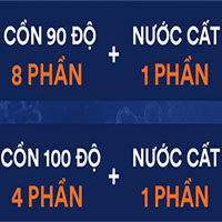 Công thức pha cồn 80 độ từ cồn 90 độ, 100 độ để làm dung dịch rửa tay diệt virus, vi khuẩn