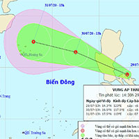Xuất hiện vùng áp thấp gần biển Đông