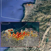Hình ảnh vụ nổ Beirut nhìn từ vệ tinh