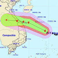 Bão số 5 tăng cấp, hướng vào Quảng Bình - Quảng Ngãi