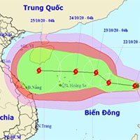 Bão số 8 hướng vào miền Trung và liên tục tăng cấp