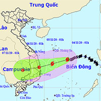 Bão số 10 giật cấp 10, cách quần đảo Hoàng Sa khoảng 330km