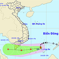 Áp thấp mạnh lên thành bão số 14 cách Huyền Trân 280km, biển phía Nam sóng cao từ 5m - 8m