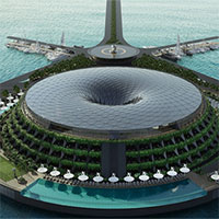 Khách sạn nổi rộng 35.000m2 có thể xoay tròn