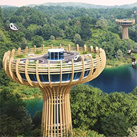 Sân bay lên thẳng giống cây bao báp dành cho taxi