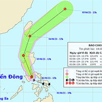 Xuất hiện bão gần biển Đông - cơn bão Choi-Wan