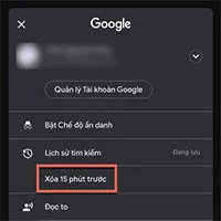 Cách xóa cụm từ vừa tìm kiếm trên Google