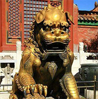 Vì sao đôi sư tử ở cung Càn Thanh trong Tử Cấm Thành lại... cụp tai?