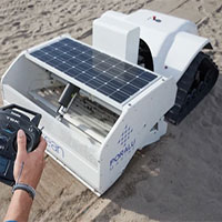 Máy hút bụi thông minh khổng lồ chạy bằng năng lượng mặt trời, có thể sàng lọc cát và dọn rác bãi biển