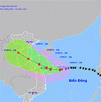 Từ đêm nay, bão số 5 (Conson) gây mưa to, gió lớn ở ven biển miền Trung