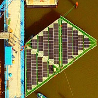 Bộ pin mặt trời nổi 555MW có thể chịu gió bão