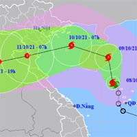 Bão số 7 đổi hướng đi vào vịnh Bắc Bộ giật cấp 11