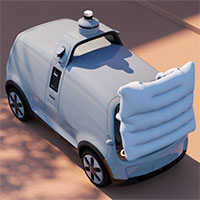 Xe tự động gắn túi khí ngoài để bảo vệ người đi bộ