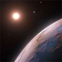 Hành tinh sáng như kim cương bay cạnh 