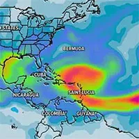 Cát bụi từ sa mạc Sahara "nhuộm cam" bầu trời ở Yucatan, Mexico