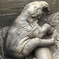 Ba giờ chạy đua giải cứu voi mẹ và voi con mắc kẹt dưới cống