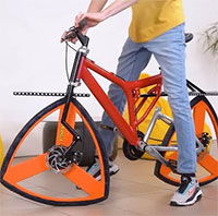 Sau xe đạp bánh vuông, kỹ sư người Ukraine tiếp tục ra mắt xe đạp có bánh hình tam giác