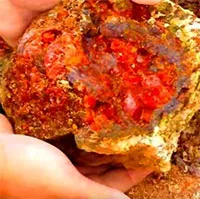 Công nhân đào được tảng đá màu đỏ như máu, chuyên gia: "Đây là báu vật"