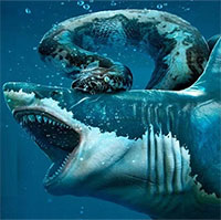 Điều gì sẽ xảy ra nếu cá mập Megalodon chiến đấu với loài trăn khổng lồ Titanoboa?