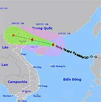 Bão số 1 giật cấp 15, cách Móng Cái (Quảng Ninh) khoảng 480km