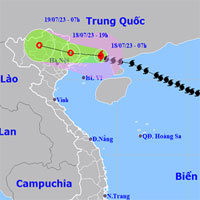 Trưa nay bão Talim vào biên giới Việt - Trung