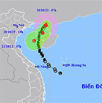 Bão số 5 đã suy yếu thành áp thấp nhiệt đới