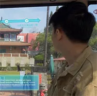 Cửa sổ xe thông minh hiển thị thông tin về điểm ven đường