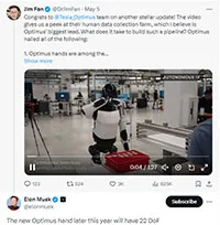 Robot hình người đang hoạt động trong nhà máy của Tesla như thế nào?