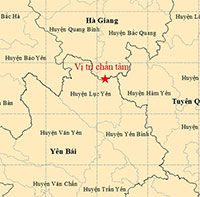 Xảy ra động đất 3,5 độ richter ở Lục Yên, Yên Bái