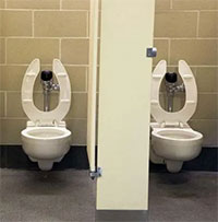 Tại sao nắp bồn cầu công cộng ở Mỹ có khoảng trống?