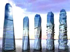 Cao ốc uốn mình trong gió