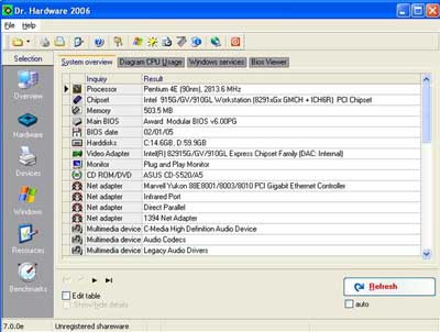 Dr. Hardware 2006: công cụ khám phá máy tính đa năng
