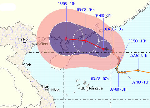 Bão số 6 bất ngờ chuyển hướng, tiến vào vịnh Bắc Bộ