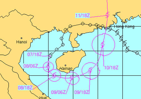 Bão số 6 đột ngột 