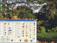 Nước chảy, lá rơi trên... máy tính