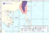 Bão số 5 hướng vào Trung Quốc