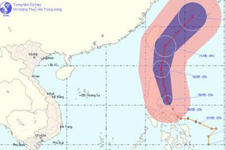 Xuất hiện bão mạnh trên biển Đông