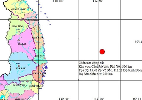 Còn động đất đến 6,8 độ Richter ngoài khơi VN