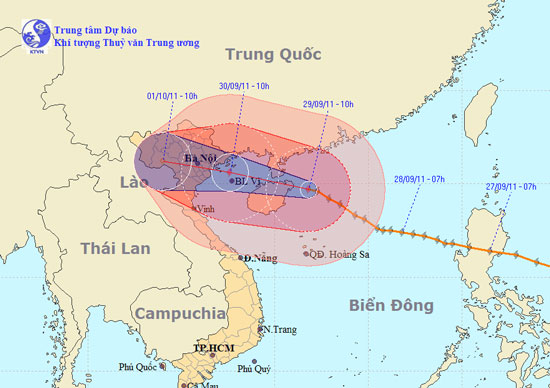 Đêm nay bão Nesat ảnh hưởng đến miền Bắc