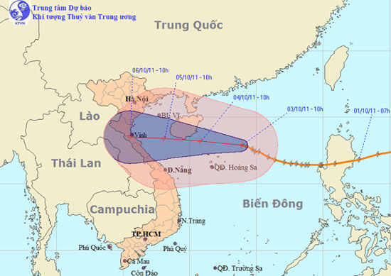 Bão Nalgae giảm còn cấp 10