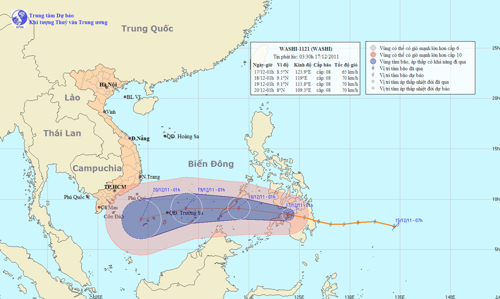 Tin bão gần biển đông