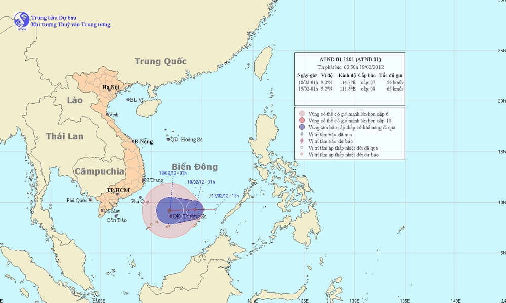 Xuất hiện cơn bão đầu tiên trên Biển Đông