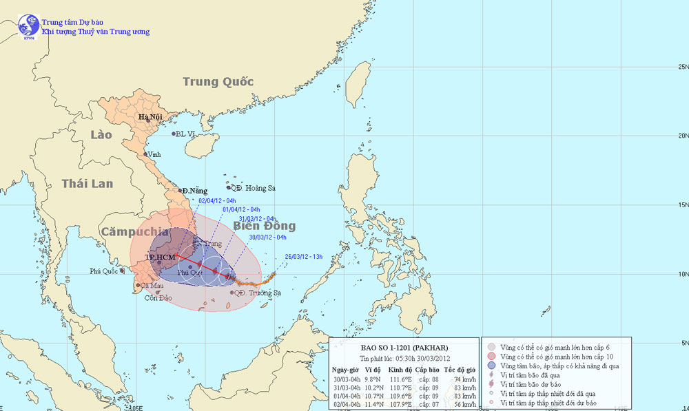 Bão số 1 cách bờ biển Ninh Thuận-Bình Thuận 350km