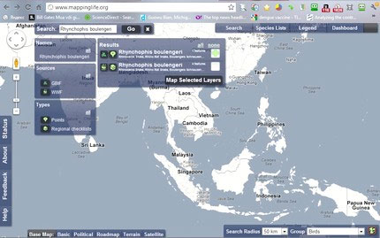 Khám phá động, thực vật trên bản đồ trực tuyến