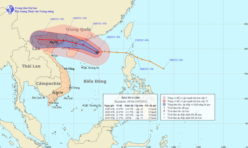 Tin bão gần bờ, cơn bão số 4