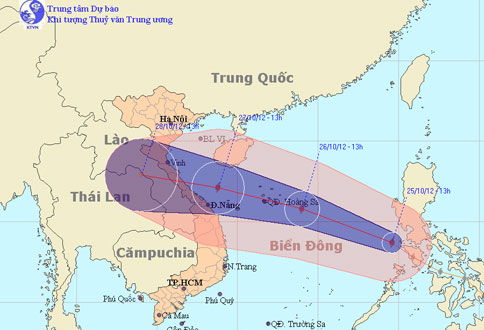 Bão Sơn Tinh trở thành cơn bão số 8 tại Biển Đông