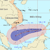 Áp thấp nhiệt đới đã mạnh lên thành bão Sonamu