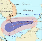 Tâm bão Sonamu cách đảo Trường Sa Lớn 400km