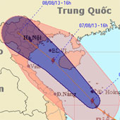 Sáng nay, bão bắt đầu gây mưa ở miền Trung